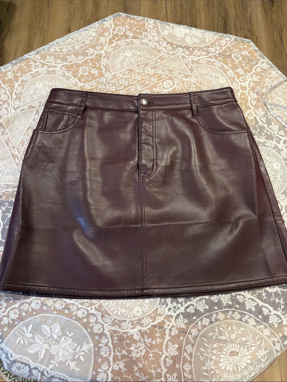 Ricki's Burgundy Faux Leather Mini Skirt